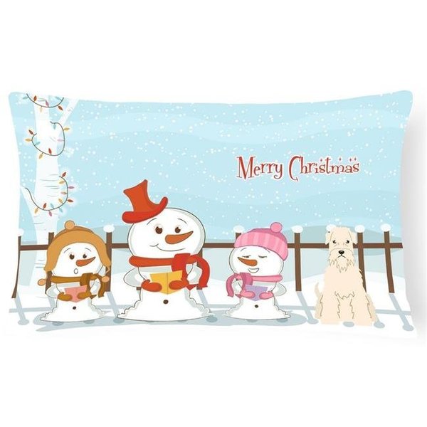 Carolines Treasures Carolines Treasures BB2392PW1216 Merry Christmas Carolers Soft Coated Wheaten Terrier Canvas Fabric Decorative Pillow BB2392PW1216